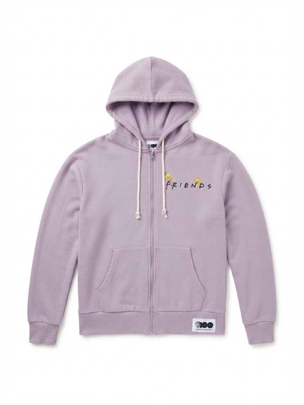 WB 100 Looney Tunes Friends Crossover Zip Up Hoodie Lilac XS